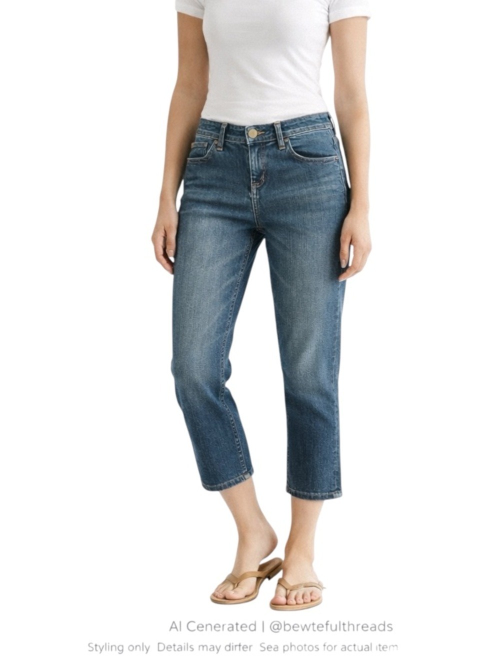 Tommy Bahama Low Rise Crop Jeans Blue Stretch Casual Chic Size 4 Tommy Bahama